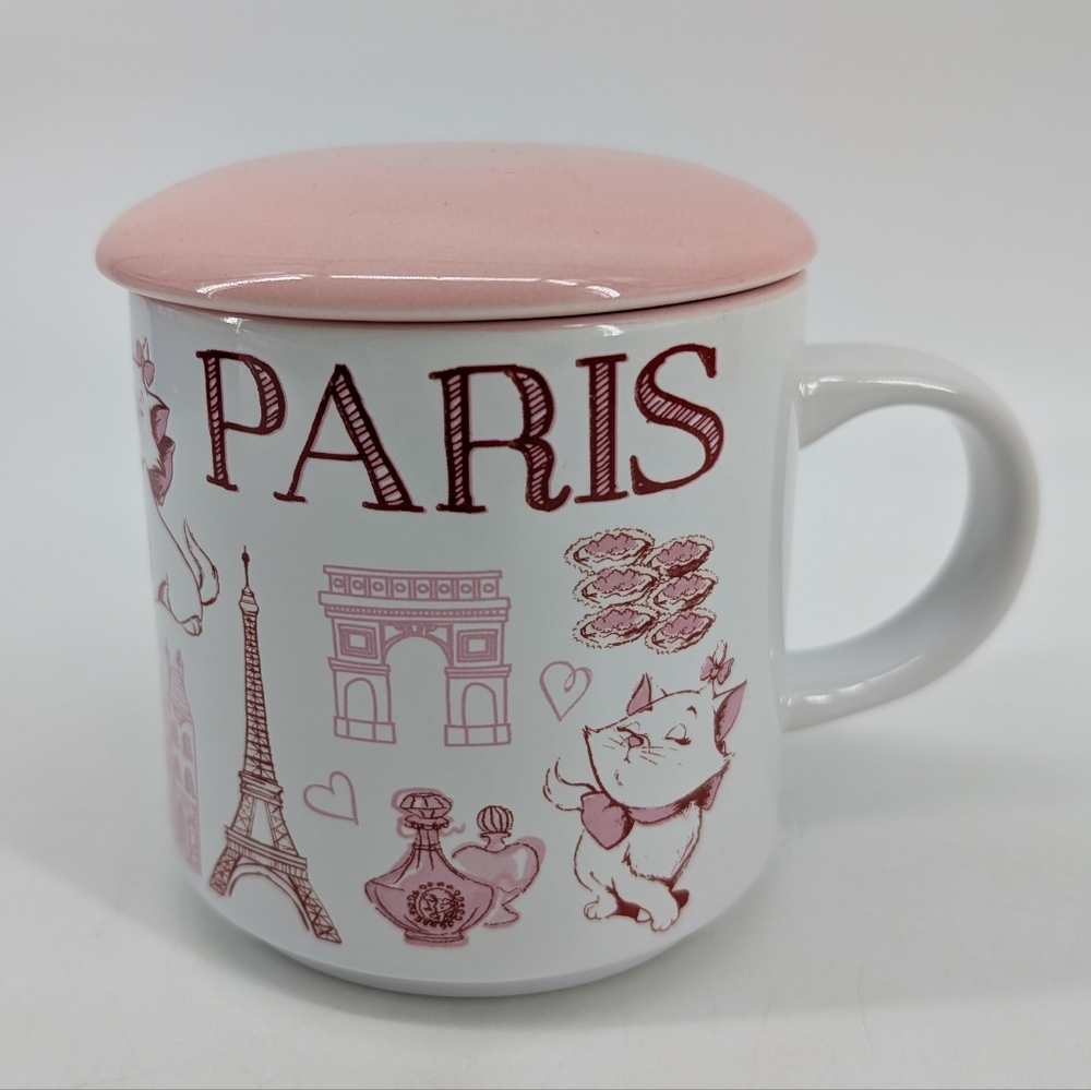 Disney Aristocrats Paris Mug Ceramic 13 Oz With Lid